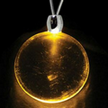 Light Up Necklace - Acrylic Round Pendant - Amber